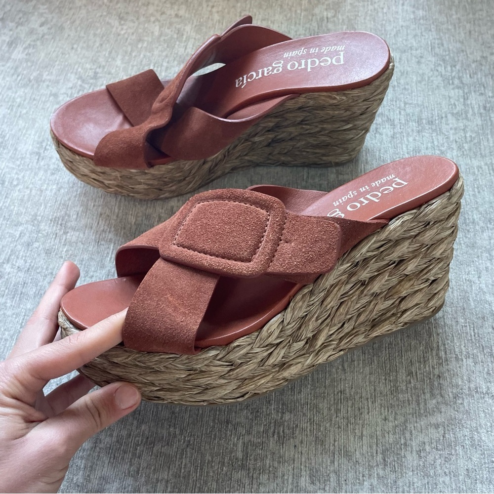 Pedro Garcia Leather Wedge Mules